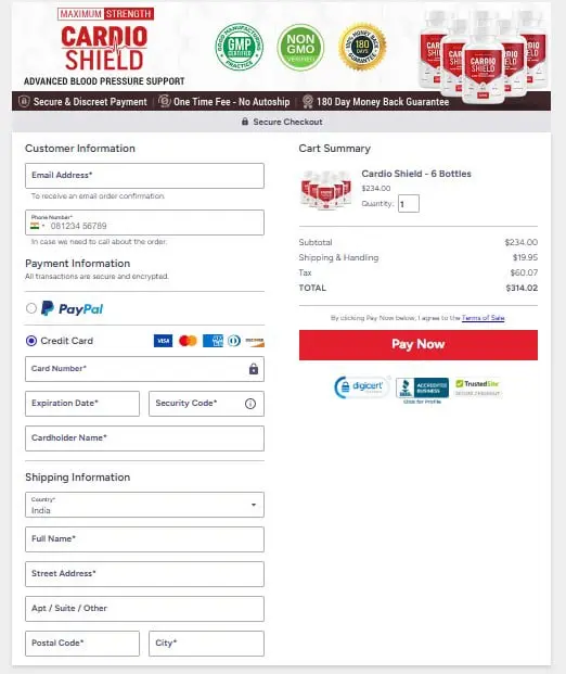 Cardio Shield Checkout